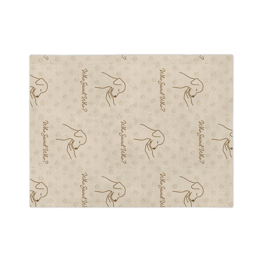 Microfiber Blanket - Cozy Minimalist Line Art Dog 'Who Saved Who' Design - Poochie & Katvana