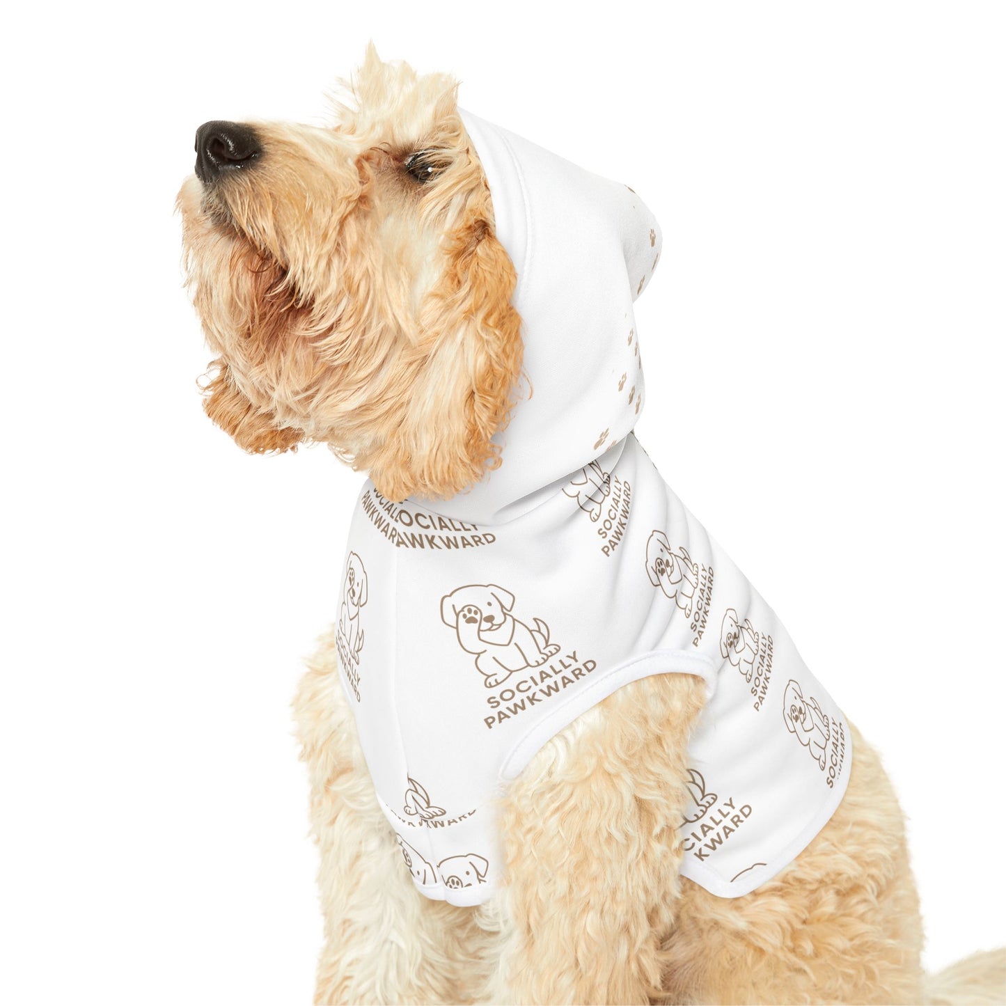 Dog Hoodie - Socially Pawkward Line Art Design