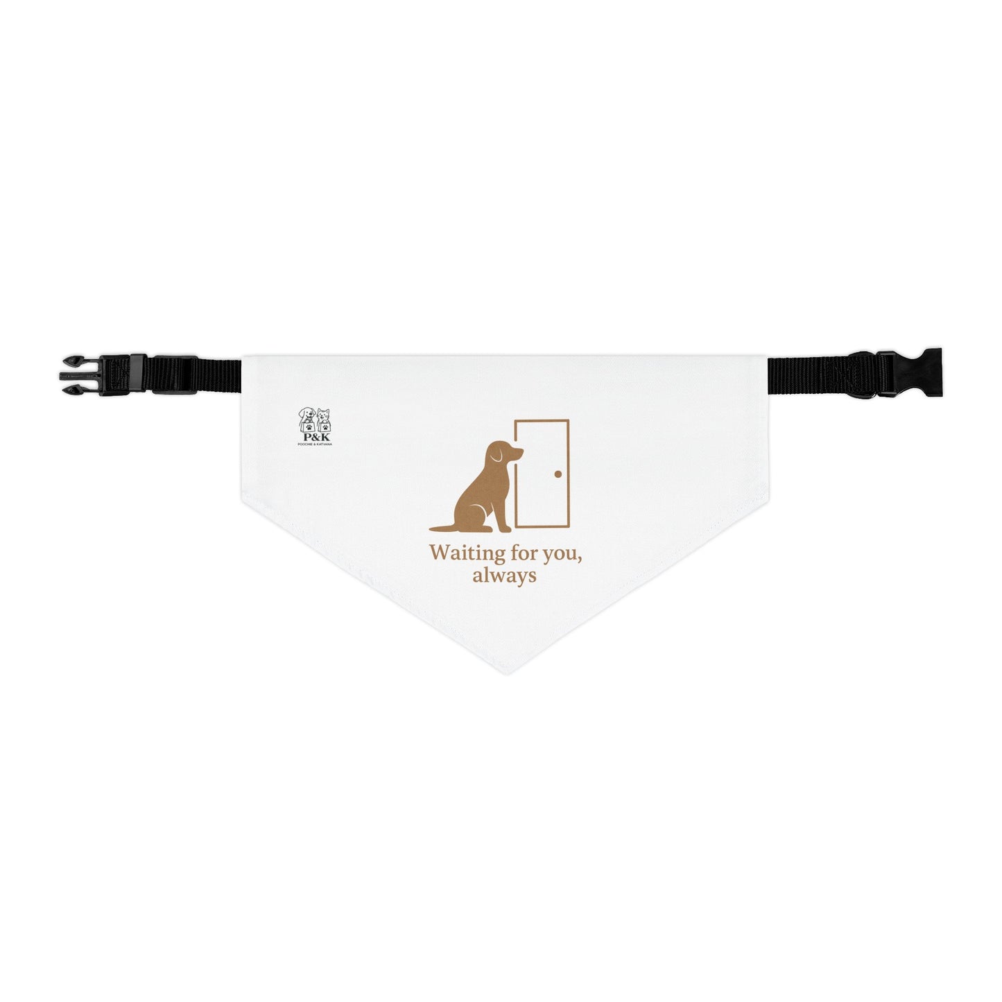 Adorable Pet Bandana Collar - Perfect for Dog Lovers, Gifts for Pets, Dog Accessories, Waiting for You Design, Holiday Wear - Poochie & Katvana