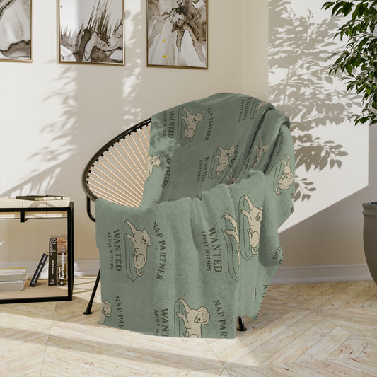 Cozy Velveteen Blanket with 'Self Partnered' Design, Soft Throw, Gift for Friends, Home Decor, Cozy Nights, Stylish Accent