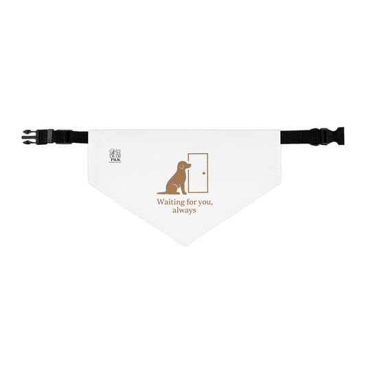 Adorable Pet Bandana Collar - Perfect for Dog Lovers, Gifts for Pets, Dog Accessories, Waiting for You Design, Holiday Wear - Poochie & Katvana